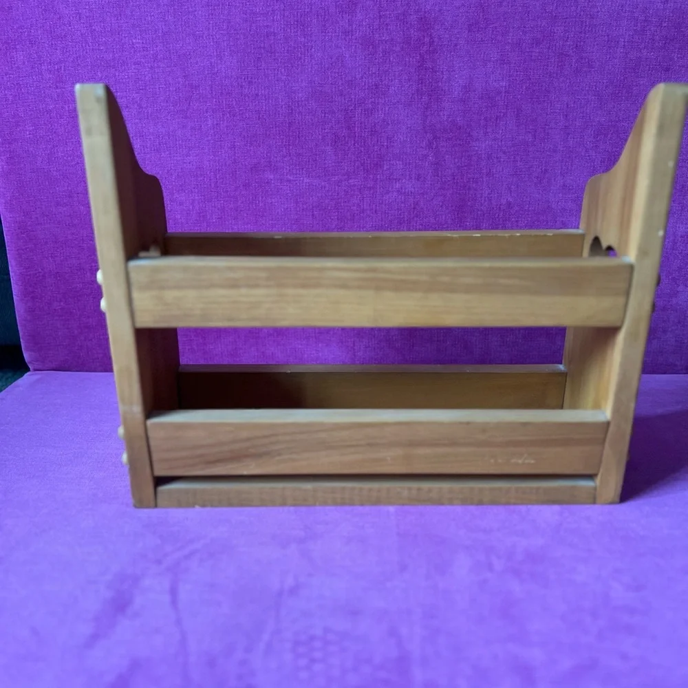 Vintage Heart Cutout Wooden Organizer